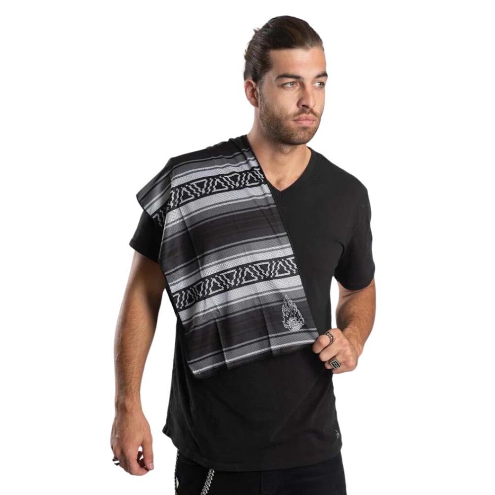 Black Sarape Cooling Towel Pair of 2 | Ultra-Fresh Quick Cool Technology | Versatile & Quick-Dry - 40"x12"