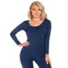 Liang Rou Women's Crew Neck Long Sleeve Ultrathin Modal Thermal Underwear Shirt/Top Royal Blue Medium view 4