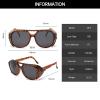 YAMEIZE Polarized Classic Gothic Steampunk Sunglasses - UV Protection Punk Round Glasses Driving Shade Outdoor for Men Women view 3