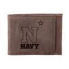 Team Sports America NCAA US Naval Academy Front Pocket Slim Wallet for Men | Minimalist Leather RFID Blocking Bifold Card Holder with Money Clip | Officially Licensed Stamped Logo view 1