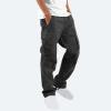 Men Cargo Sweatpants Loose Casual Work Pants Joggers Open Bottom Drawstring Cargos Athletic Cotton Straight Sweat Pant Mens Drawstring Pants Black S view 3