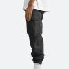 Men Cargo Sweatpants Loose Casual Work Pants Joggers Open Bottom Drawstring Cargos Athletic Cotton Straight Sweat Pant Mens Drawstring Pants Black S view 4