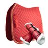 Alpine Tack Cotton Collection Dressage Bundle with Dressage Saddle Pad and Brushing Boots (Candy Red) view 1
