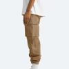Men Cargo Sweatpants Loose Casual Work Pants Joggers Open Bottom Drawstring Cargos Athletic Cotton Straight Sweat Pant Cargo Joggers Men Khaki XL view 4