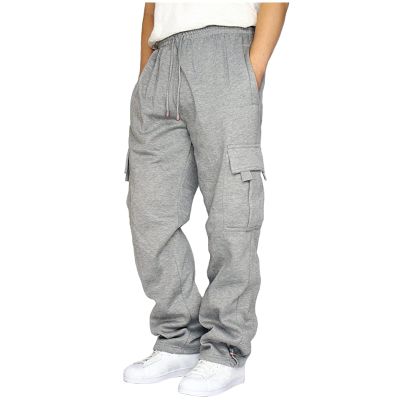 Cargo Sweatpants for Men Big and Tall Loose Fit Casual Workout Running Pants Drawstring Joggers Wide Leg Cargos Mens Casual Pants Relaxed fit Gray 4X