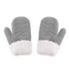 Winter Mittens Gloves for Kids Baby Thick Warm Knit Fleece Lined Thermal Mittens for Toddler Boys Girls (Grey, One Size) view 1