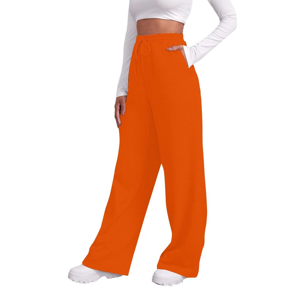 Straight Wide Leg Sweatpants for Women Joggers with Pockets Fleece High Waist Lounge Pants Casual Comfy Drawstring Sweat Pants Fleece Lined Sweatpants Women Y2k Clothes Fleece Joggers Pants