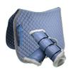 Alpine Tack Cotton Collection Dressage Bundle with Dressage Saddle Pad and Brushing Boots (Sky Blue)