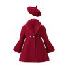 Christmas Girls' and Toddler Dressy Coat Wool Collar Coat Winter Fashion Jacket Kids Vintage Warm (Red, 4-5 Years) view 2