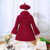 Christmas Girls' and Toddler Dressy Coat Wool Collar Coat Winter Fashion Jacket Kids Vintage Warm (Red, 4-5 Years) view 3