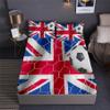 England Soccer Prints Fitted Sheet Set The Three Lions England National Football Team Design Bedding Set | with Fitted Sheet and 2 Pillowshams(3pcs) or Comforter(4pcs) (A,Full-3PCS) view 1