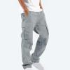 Men Cargo Sweatpants Loose Casual Work Pants Joggers Open Bottom Drawstring Cargos Athletic Cotton Straight Sweat Pant Cotton Sweatpants for Men Gray 5X view 2