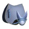 Alpine Tack Cotton Collection Jumping Bundle with Jumping Saddle Pad and Horse Ear Bonnet (Sky Blue)