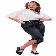 50s Lady Peddle Pusher Costume - Size Ladies Plus 14-20 White