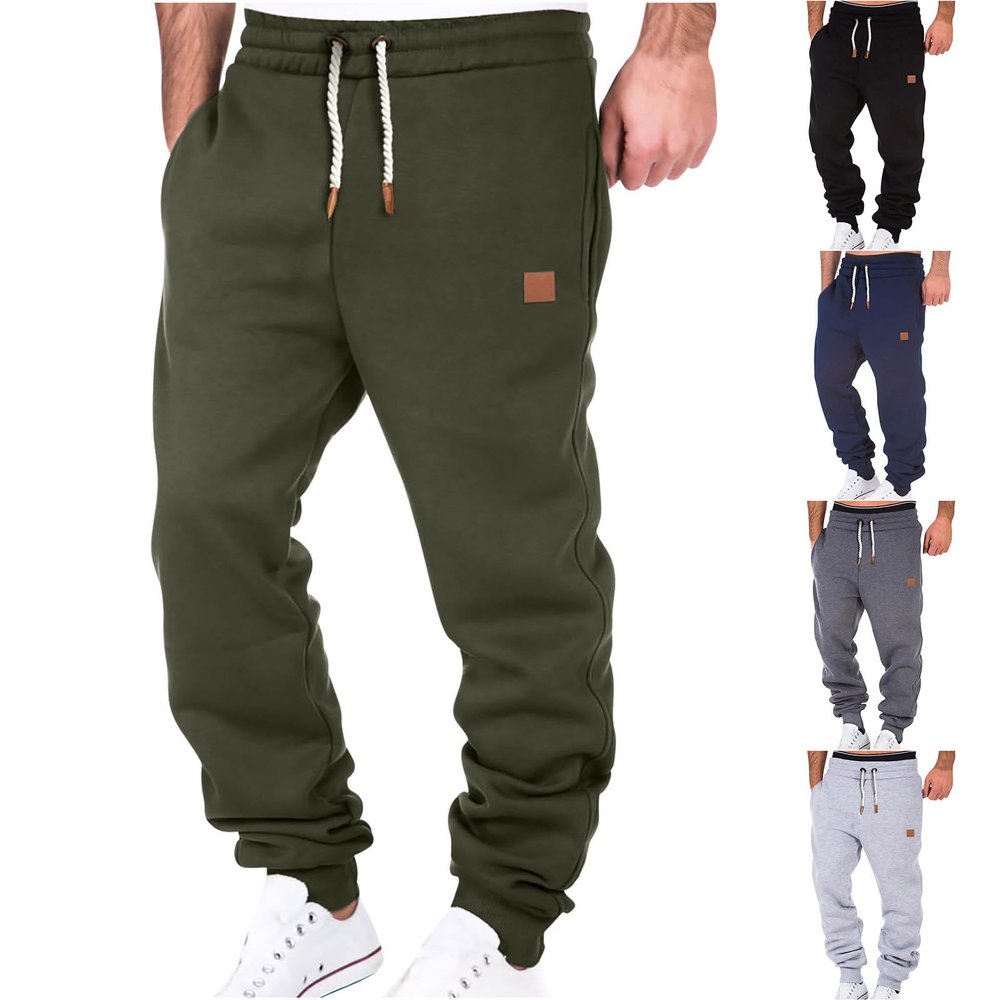 SMIDOW Cotton Joggers for Men Casual Loose Fit Big and Tall Drawstring Sweatpants Workout Athletic Running Pants Mens Cargo Joggers Army Green XL
