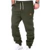 SMIDOW Cotton Joggers for Men Casual Loose Fit Big and Tall Drawstring Sweatpants Workout Athletic Running Pants Mens Cargo Joggers Army Green XL view 2