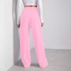 midelxp Baggy Wide Leg Sweatpants Womens Joggers with Pockets Fleece High Waist Warm Trousers Casual Comfy Drawstring Sweat Pants Fleece Lined Sweatpants Women Y2k Clothes Fleece Joggers Pants view 3