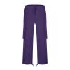Men Cargo Sweatpants Loose Casual Work Pants Joggers Open Bottom Drawstring Cargos Athletic Cotton Straight Sweat Pant Cargo Pants for Men Work Purple S view 4