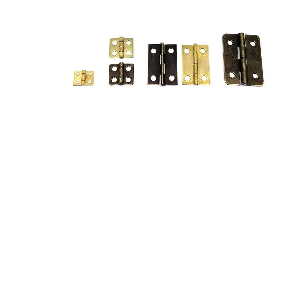 VNE 12Pcs Mini Small Heavy Duty Flat Jewelry Chest Gift Wooden Music Box Wine Case Dollhouse Cabinet Door Hinge with Screw (Color : Medium Bronze16x24mm)