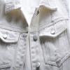 Leyoutx sysinside Women's Candy Color Slim Fit Distressed Denim Vest Frayed Raws Sleeveless Jacket (Small, White) view 3