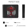 Lacrosse American Flag(1) Bifold Wallet PU Leather Slim Purse Wallets Cute Cash Card Holder for Women Men view 2