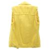 Leyoutx sysinside Women's Candy Color Slim Fit Distressed Denim Vest Frayed Raws Sleeveless Jacket (Medium, Yellow) view 2