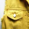 Leyoutx sysinside Women's Candy Color Slim Fit Distressed Denim Vest Frayed Raws Sleeveless Jacket (Medium, Yellow) view 4