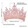 5 Inch Tall Pageant Crown Light Pink Quinceanera Tiaras Royal Crystal Queen Crowns for Wedding Prom Birthday Coronas Para 15 Aos view 4