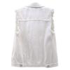 Leyoutx sysinside Women's Candy Color Slim Fit Distressed Denim Vest Frayed Raws Sleeveless Jacket (2X-Large, White) view 2