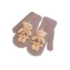 Teenage Cartoon Bear Wrapped Finger Gloves Christmas Knitted Woolen Gloves Women's Padded Outdoor Out Warm Finger Gloves (Color : Gray) view 1