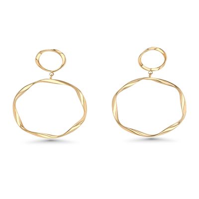 18K gold plated Double Hoops Earrings for Women by SNGIA, Large Chunky Statement Trendy Jewelry Gifts