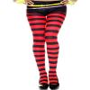7419-BLK-RED Wide Striped Tights Black & Red view 1