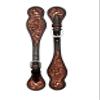 BLACK HOOF Floral Tooled |Leather Spur Straps |Two Tone for Horse Riders | Western Men, Women, Adjustable Single Ply Spur Straps | Equestrian Accessories view 1