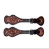 BLACK HOOF Floral Tooled |Leather Spur Straps |Two Tone for Horse Riders | Western Men, Women, Adjustable Single Ply Spur Straps | Equestrian Accessories view 2