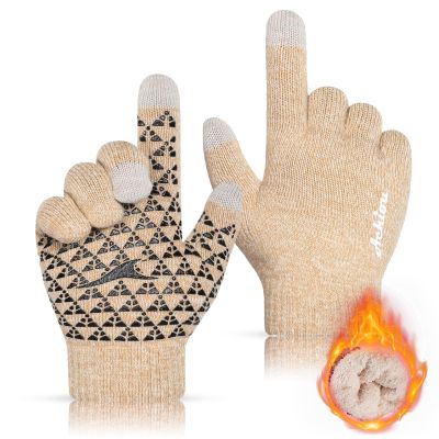 Achiou Winter Gloves for Men Women, Touch Screen Gloves, Upgraded Thicken Anti-Slip Silicone Gel, Thermal Soft Knit Lining