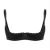 winying Women's Sexy 1/4 Cup Lace Shelf Bra Balconette Underwired Demi Shelf Bra Sheer Bralette Black G Medium view 1