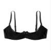 winying Women's Sexy 1/4 Cup Lace Shelf Bra Balconette Underwired Demi Shelf Bra Sheer Bralette Black G Medium view 4