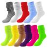 5 Pairs Slouch Socks for Women Soft Extra Long Scrunch Knee High Sock Women's Fall Winter Knit Slouchy (White, One Size) view 4