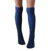 Women's Cable Knitted Thigh High Boot Socks Extra Long Winter Stockings Over Knee Leg Warmers Christmas (Blue, One Size) view 1
