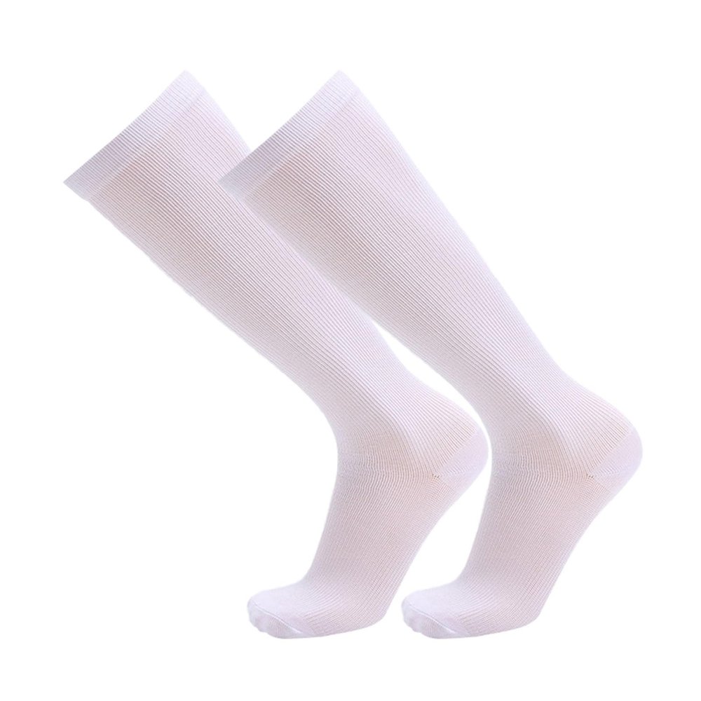 Adult Soccer Over-The-Calf Socks Unisex Cotton Wicking Cushion Crew Socks Wicking Compression Boot Socks (White, S)