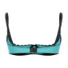 Alvivi Womens Sexy Contrast Lingerie Underwear Spaghetti Straps Underwire Half Cup Push Up Bra Turquoise Small view 3