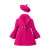 Christmas Girls' and Toddler Dressy Coat Wool Collar Coat Winter Fashion Jacket Kids Vintage Warm (Hot Pink, 4-5 Years) view 2