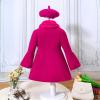 Christmas Girls' and Toddler Dressy Coat Wool Collar Coat Winter Fashion Jacket Kids Vintage Warm (Hot Pink, 4-5 Years) view 3