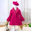 Christmas Girls' and Toddler Dressy Coat Wool Collar Coat Winter Fashion Jacket Kids Vintage Warm (Hot Pink, 4-5 Years) view 4