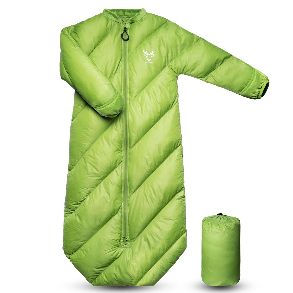AZITREK T40 Toddler Sleeping Bags Boys Girls | Ages 2-4 | Puffy Kids Sleeping Bag Camping Outdoor |up to 46 in| Lightweight Compact Comfort for Indoor Sleepover | Machine Washable (Garnish Green)