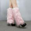 Fuzzy Leg Warmers for Women 1 Pair Women Elastic Furry Knee-length Long Socks Soft Furry Long Boot Cuffs Cover (PK1, M) view 3
