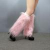 Fuzzy Leg Warmers for Women 1 Pair Women Elastic Furry Knee-length Long Socks Soft Furry Long Boot Cuffs Cover (PK1, M) view 4
