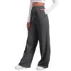 Baggy Sweatpants for Women Elastic High Waisted Wide Leg Sweatpants Cozy Fleece Boyfriend Casual Yoga Pants with Pockets view 1