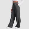 Baggy Sweatpants for Women Elastic High Waisted Wide Leg Sweatpants Cozy Fleece Boyfriend Casual Yoga Pants with Pockets view 2