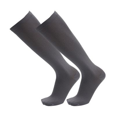 Adult Soccer Over-The-Calf Socks Unisex Cotton Wicking Cushion Crew Socks Wicking Compression Boot Socks (Grey, S)